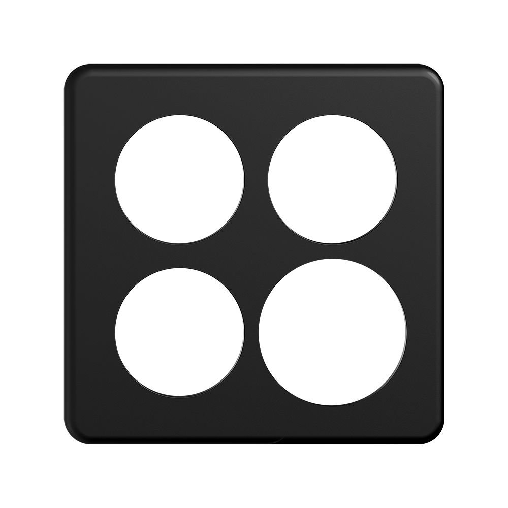 Abdeckplatte STANDARDdue 2×2 schwarz 3×Ø50, 1×Ø58