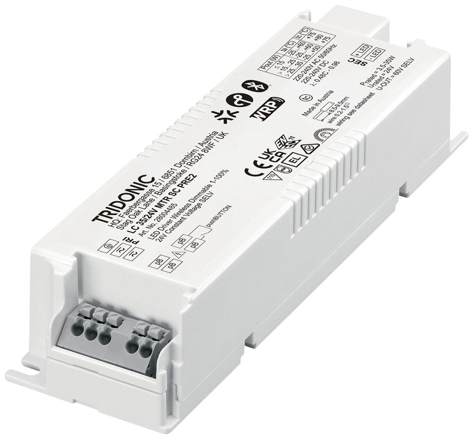 LED-Betriebsgerät Tridonic LC PRE2 3.5…35W 24V 146…1453mA DIM 150×43×30.2mm