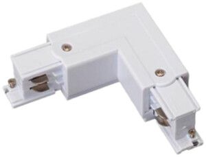Raccord à équerre DOTLUX 90° triphasé droite blanc