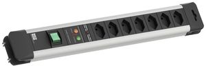 Steckdosenleiste BACHMANN CONNECTUS 7×T13 mit Schalter u.Überspannungsschutz sz