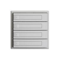 Pulsante univ. INC 4×1t grigio chiaro, EDIZIOdue, con carta+LED