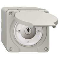 NAP-Drehschalter NEVO, 2/1 L, mit Schloss&2 Schlüsseln, KS, 0-1-0-2, lichtgrau