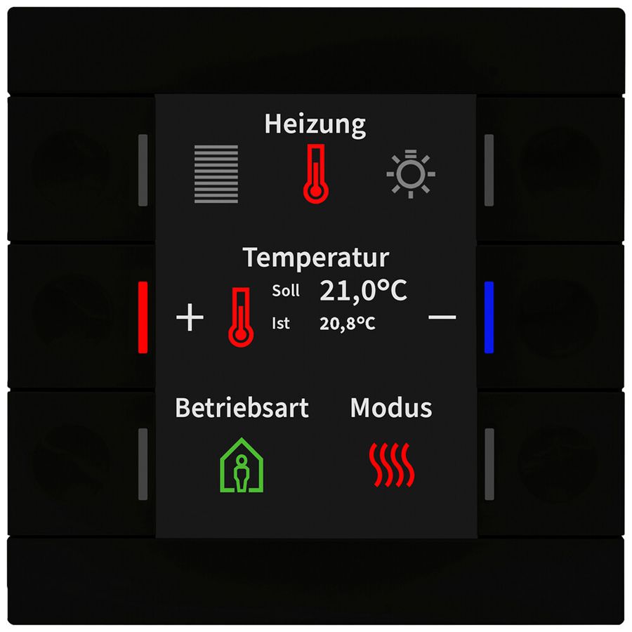 Appareil de contrôle KNX INC MDT BE-TAS86T06.02 6t/6a écran temp.noir mat