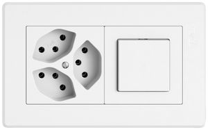 UP-Kombination EDIZIO.liv SNAPFIX® 1×2 96×156mm 3×T13+Schema 3/1L weiss