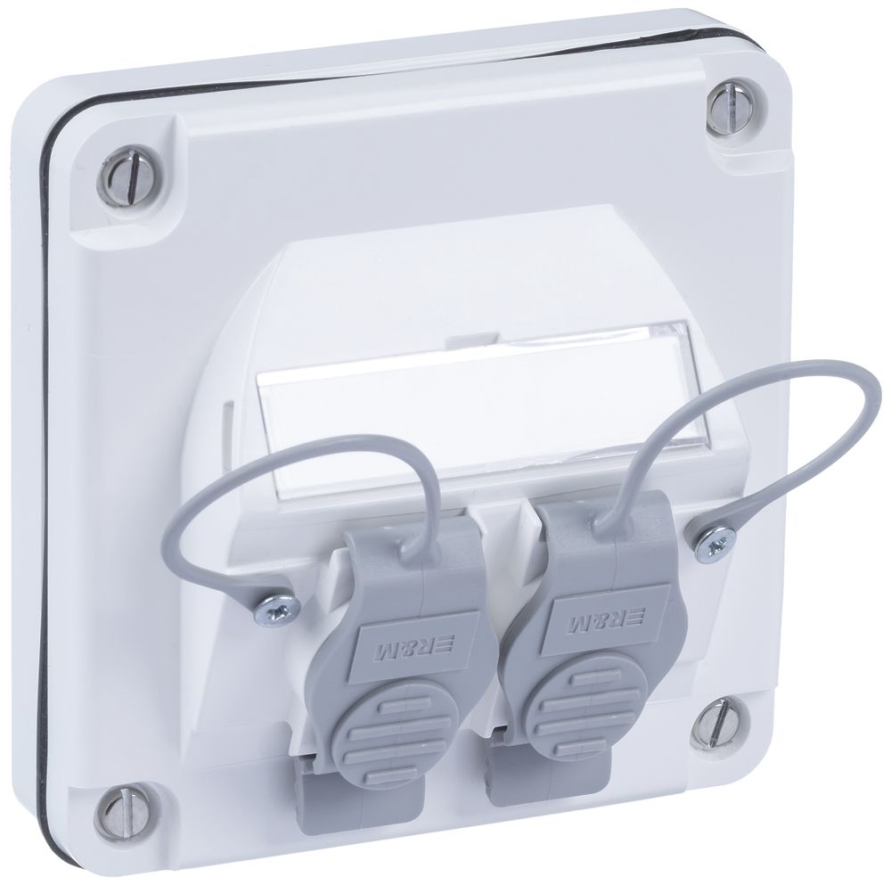 Presa di collegamento INC R&M SplashLine, per 2×cat.6A, IP67, bianco