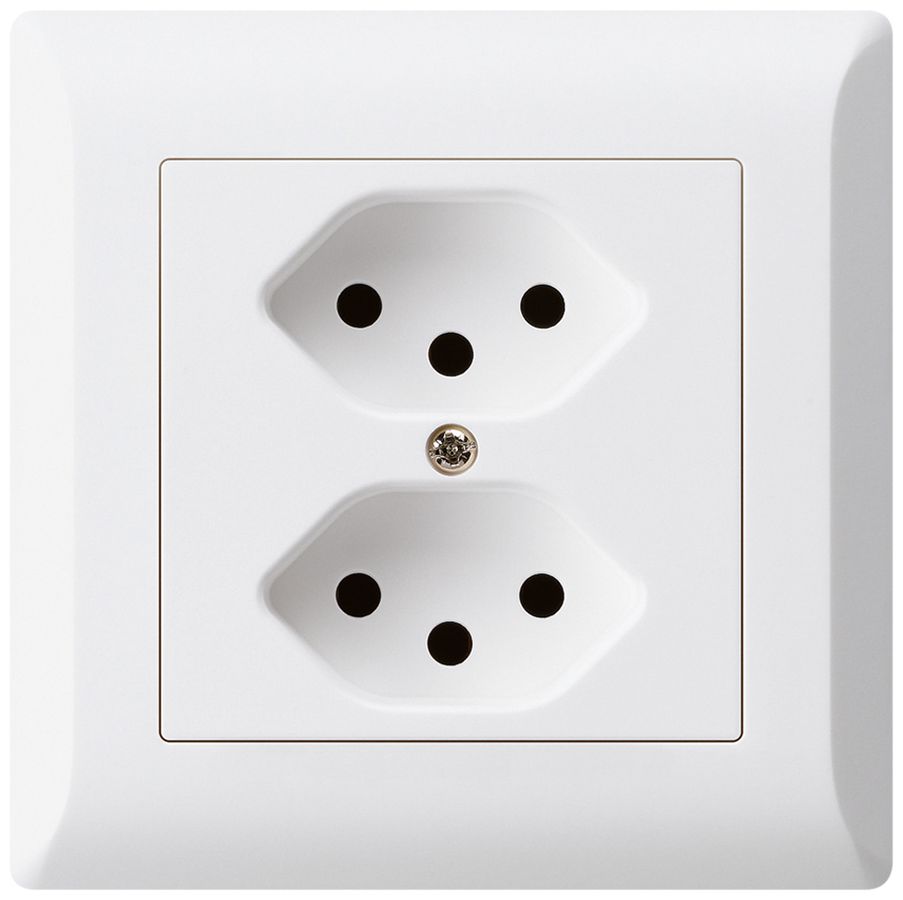 UP-Steckdose kallysto.line 2×T13 weiss mit Kinderschutz