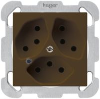 Presa INC Hager kallysto 3×T13 illuminato B marrone