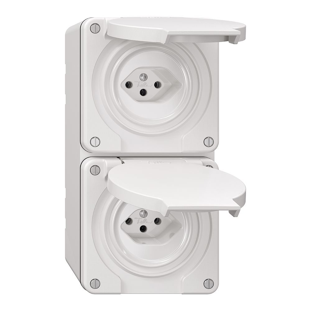 Combinazione NAP NEVO, 2×presa tipo 13, bianco