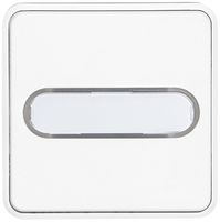 UP-Leuchtwipptaster PLEXO weiss mit Etikette