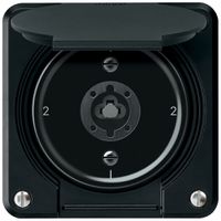 Interruttore a chiave robusto deviatore 16A 250V 86×86mm nero