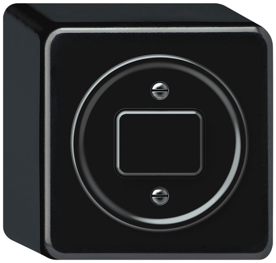 AP-Drucktaster Hager origin 1CO 10A 230V 88×88×54mm schwarz