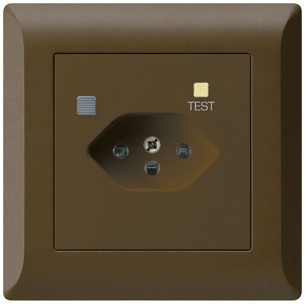 UP-Steckdose KLI T13 FI 30mA braun