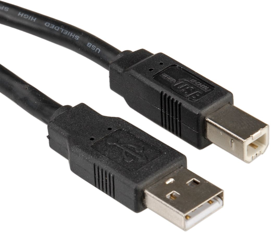 Roline USB 2.0 Kabel, Typ A-B, schwarz, 4,5m