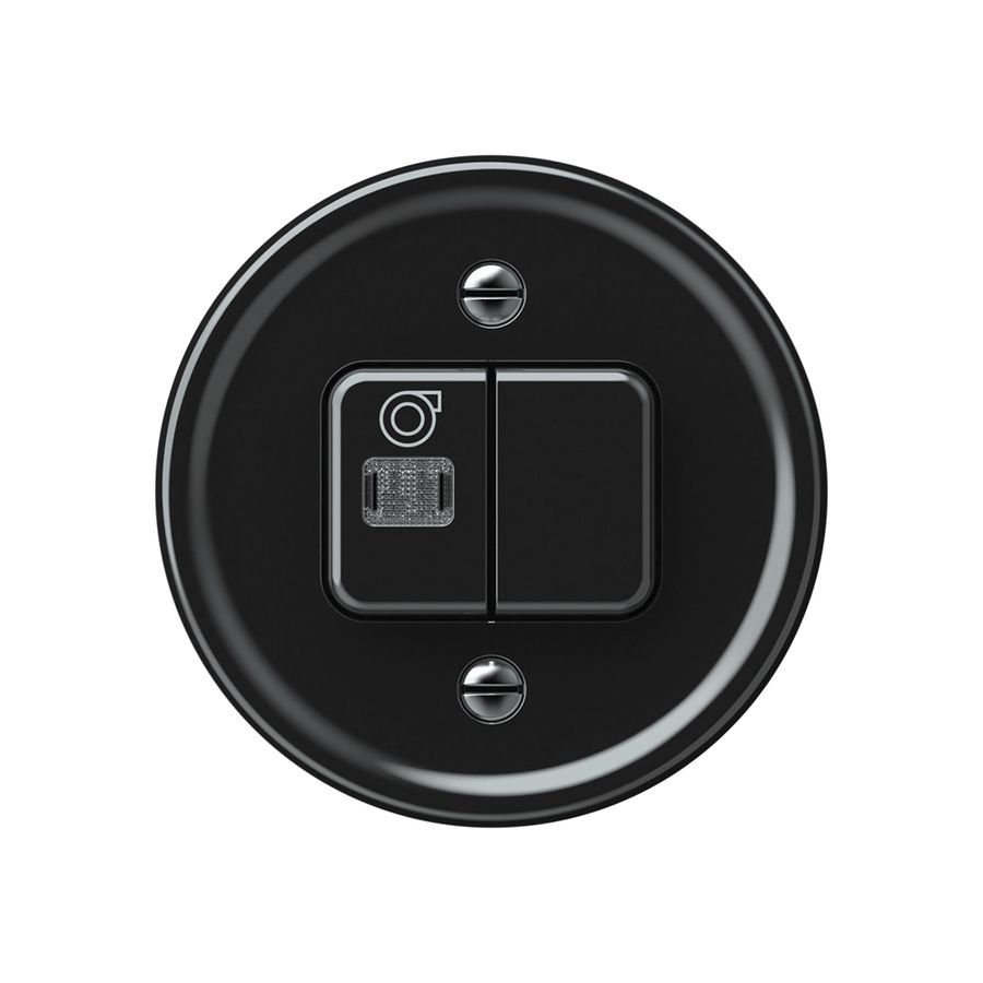 Leuchtdruckschalter origin Sch 3 + Ventilator LED 60×60mm schwarz