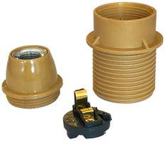Fassung Elektrogros E14 Thermoplast mit Anschlag gold