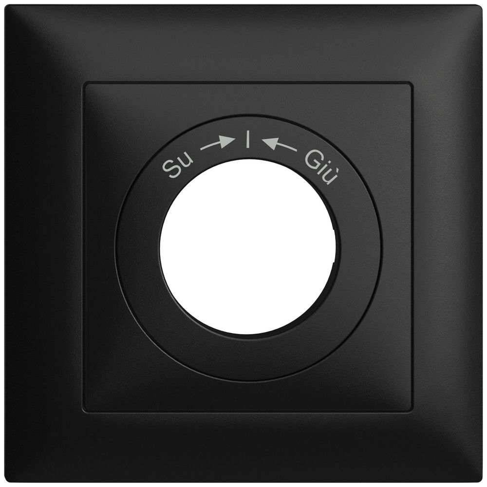 Kit frontal EDIZIOdue Su->I<-Giù noir 88×88mm pour contact pivotant