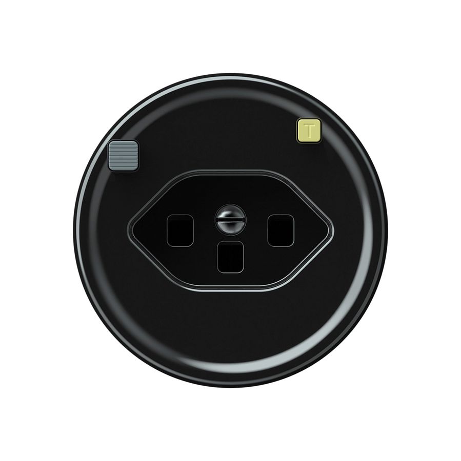 Prise FI origin 1×type 23 30mA 16A 230V 60×60mm noir