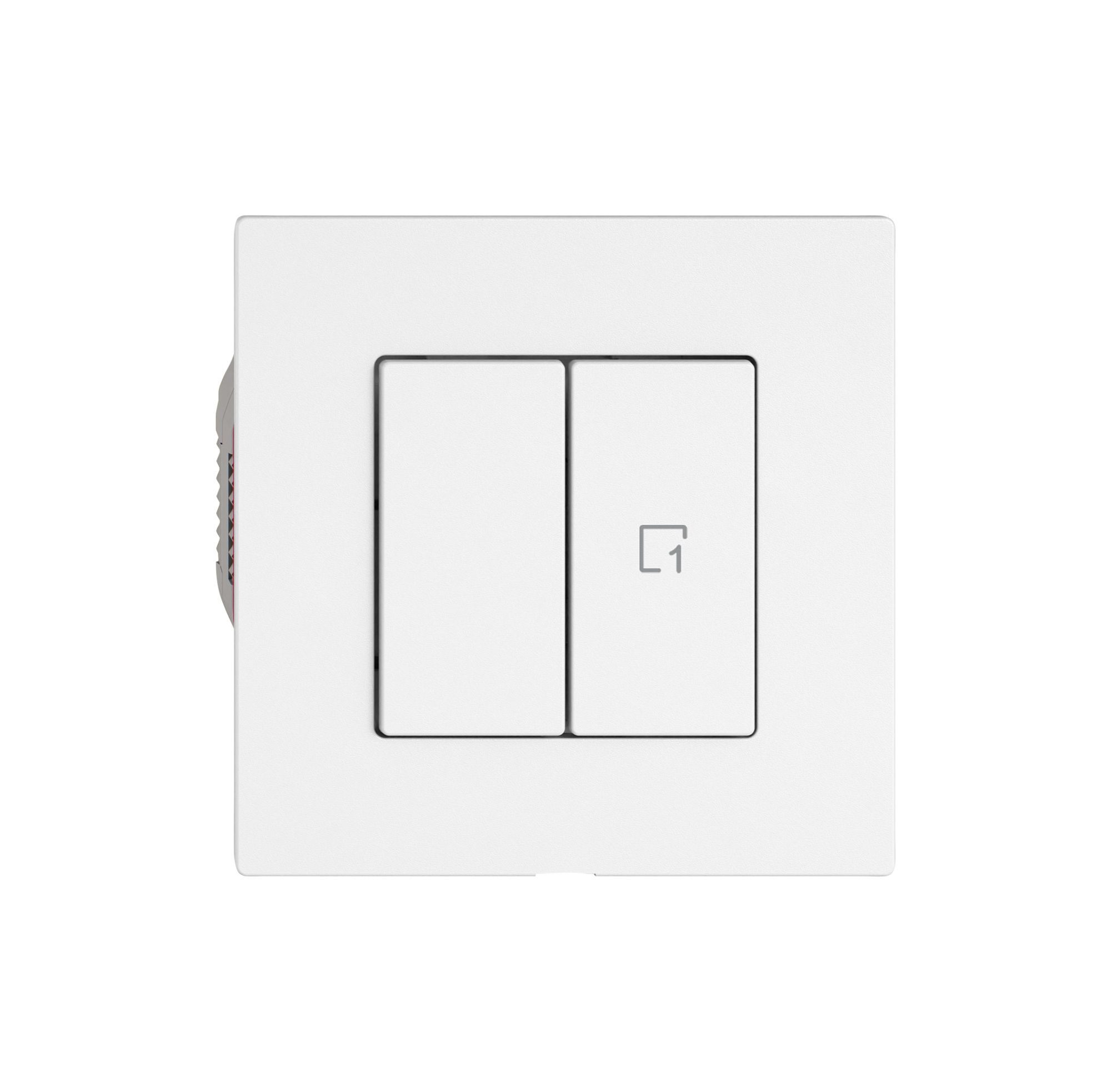 Druckschalter EDIZIO.liv Wiser SNAPFIX® 1 Szene 2 Tasten WLAN ws