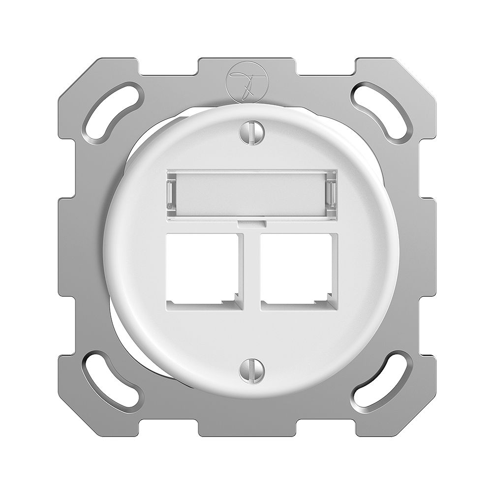 Kit de montage ENC S-One STANDARDdue QM pour 2×RJ45 droite, blanc