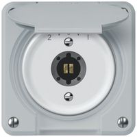 Schlüsselschwenktaster robusto 1P 2NO 2CO 20A 250V 86×86mm grau