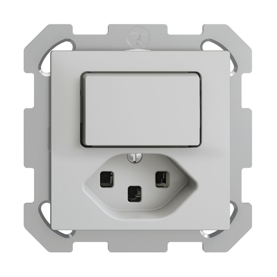 UP-Kombination 6/1L+T23 16A EDIZIOdue hellgrau