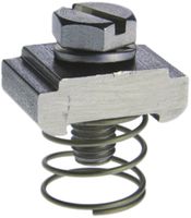 Nutenstein Woertz, Stahl verzinkt, M6, mit Feder und Schraube