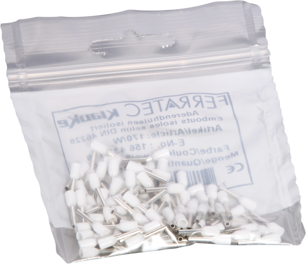 Aderendhülse Typ A isoliert 0.75mm²/8mm weiss
