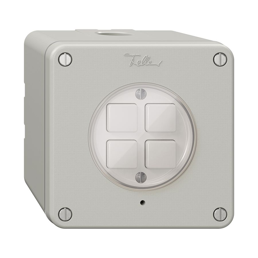 Poussoir KNX NAP 4× NEVO RGB avec sonde de température, gris clair