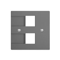 Kit di montaggio Krone per 2×RJ45 EDIZIOdue grigio scuro vuoto