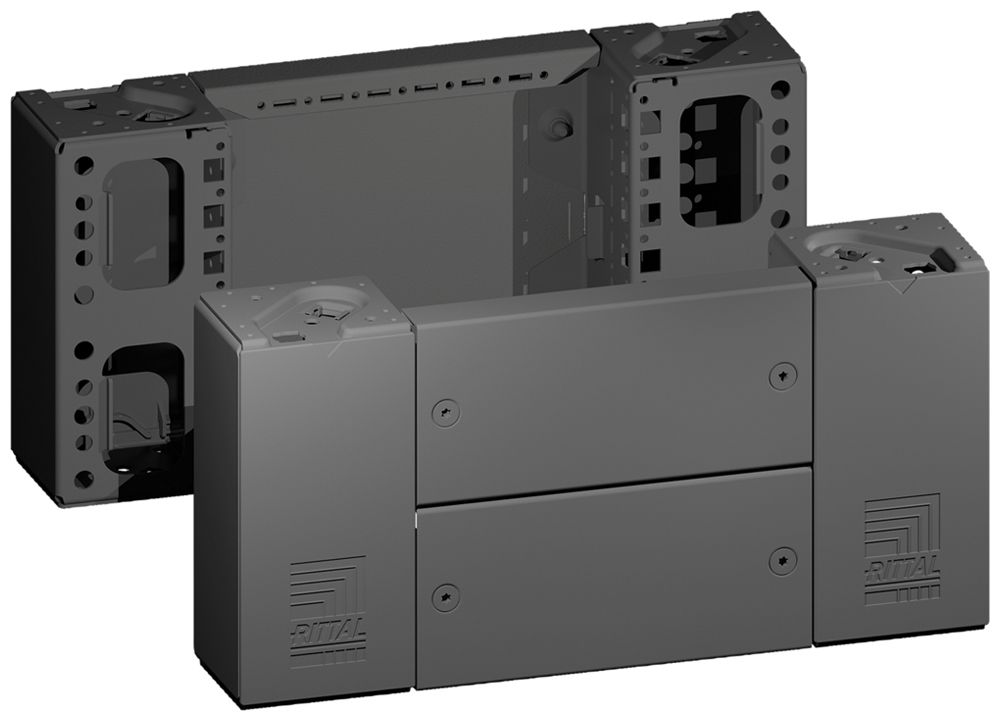 Cache-socle Rittal VX 8660.021 400×200mm face/revers noir acier 2pcs