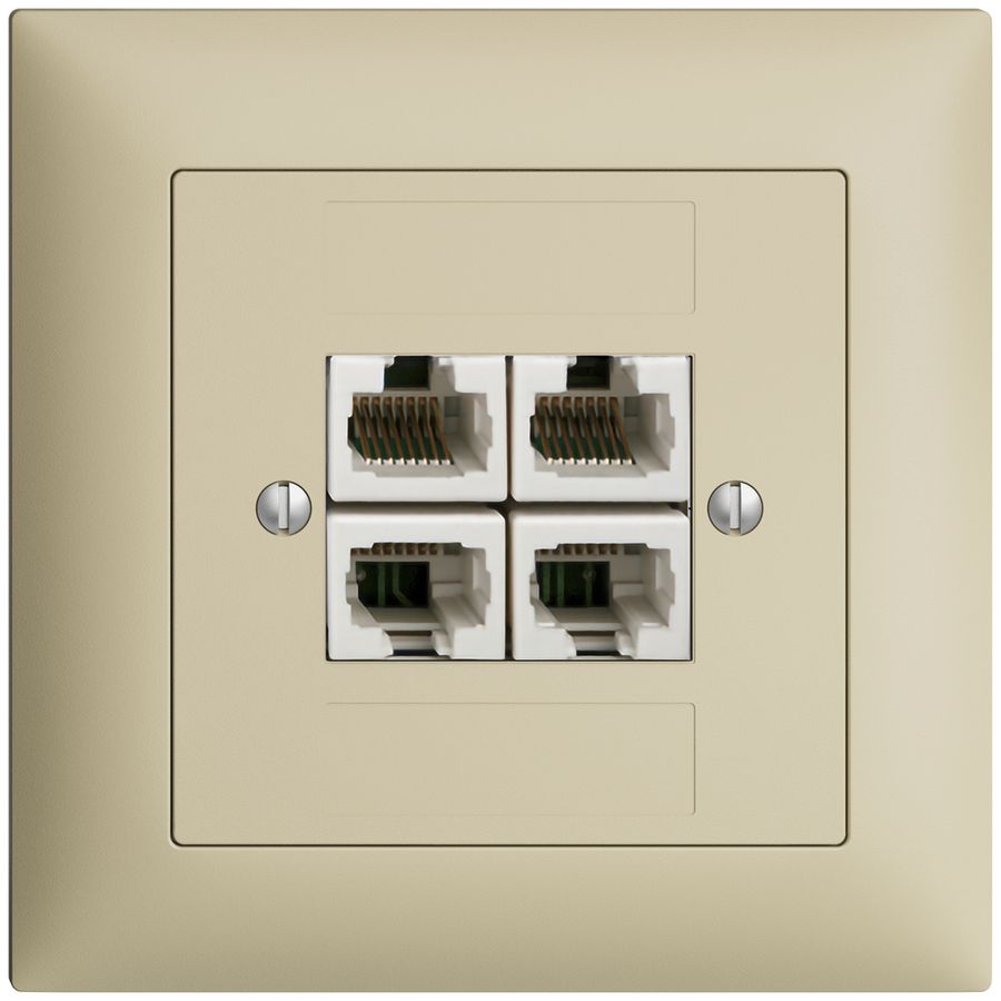 Presa INC 4×RJ45/u 4P sep.EDIZIOdue vanille, ITplus