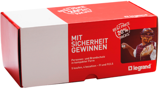 Fehlerstrom-/Leitungsschutzschalter Legrand C 4L 13A 30mA Typ A Auto 5Stk