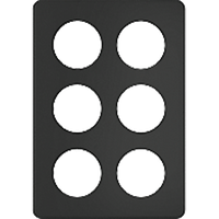 Abdeckplatte 3×2 Gr.I 6×43mm schwarz