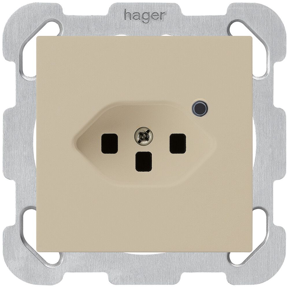UP-Steckdose Hager kallysto 1×T23 beleuchtet B beige