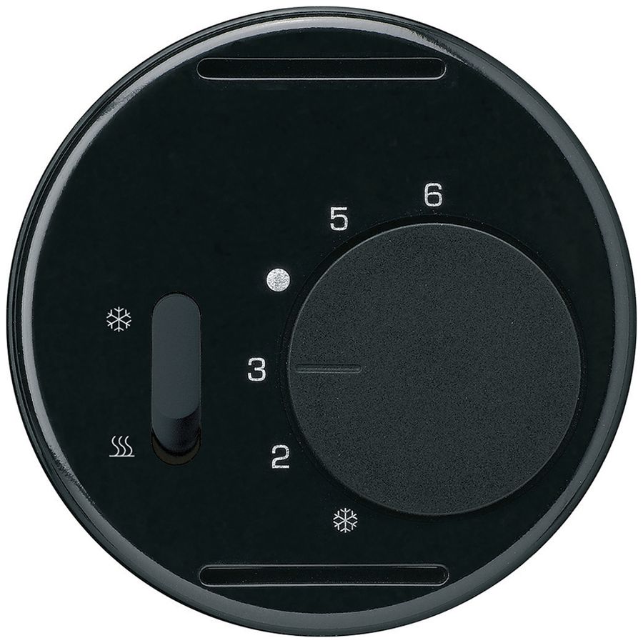 Termostato Hager basico A, con interr.di riscald./raffred., nero