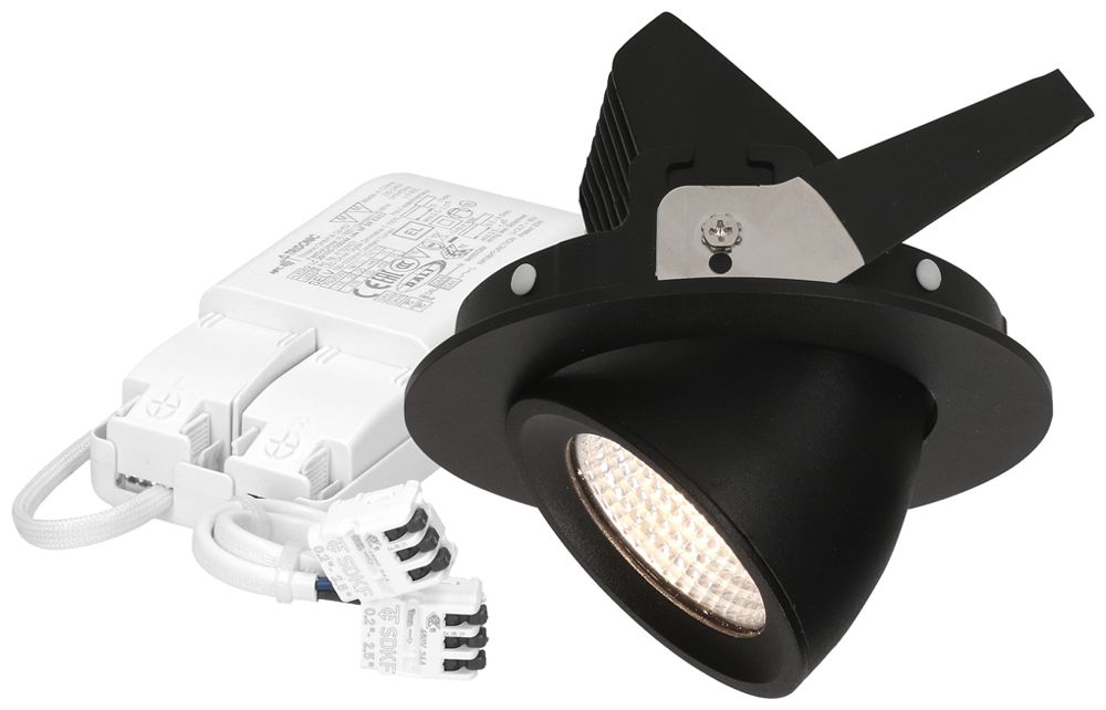 EB-LED-Spot MH TURN 10.5W 960lm 3000K IP44 MB DIM DALI Ø103mm schwarz