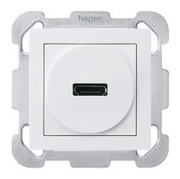 Prise de raccordement ENC kallysto B HDMI avec raccordement à vis blanc