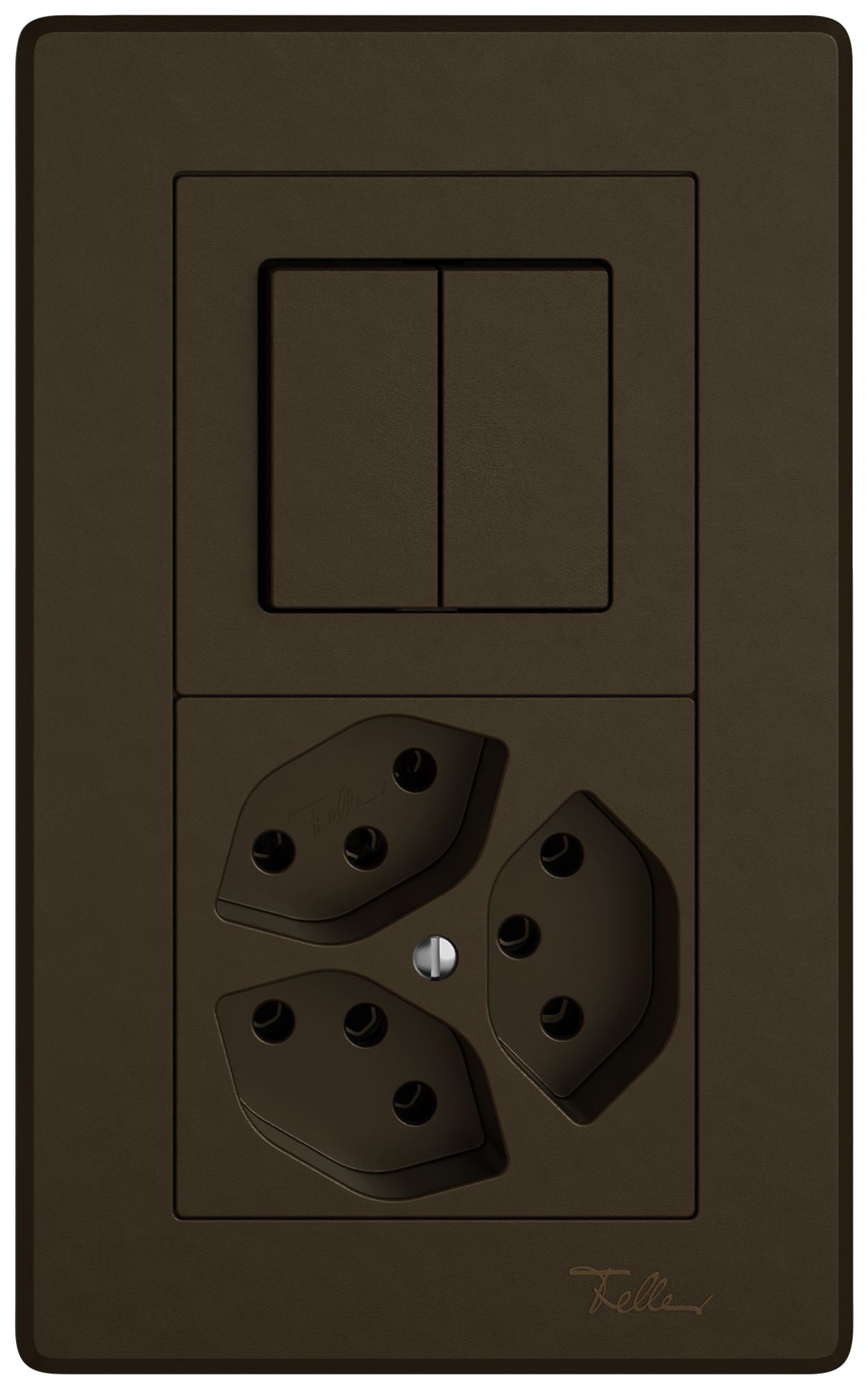 Combinazione INC EDIZIO.liv SNAPFIX® 2×1 156×96mm schema 1/3+3/1L+3×T13 marrone