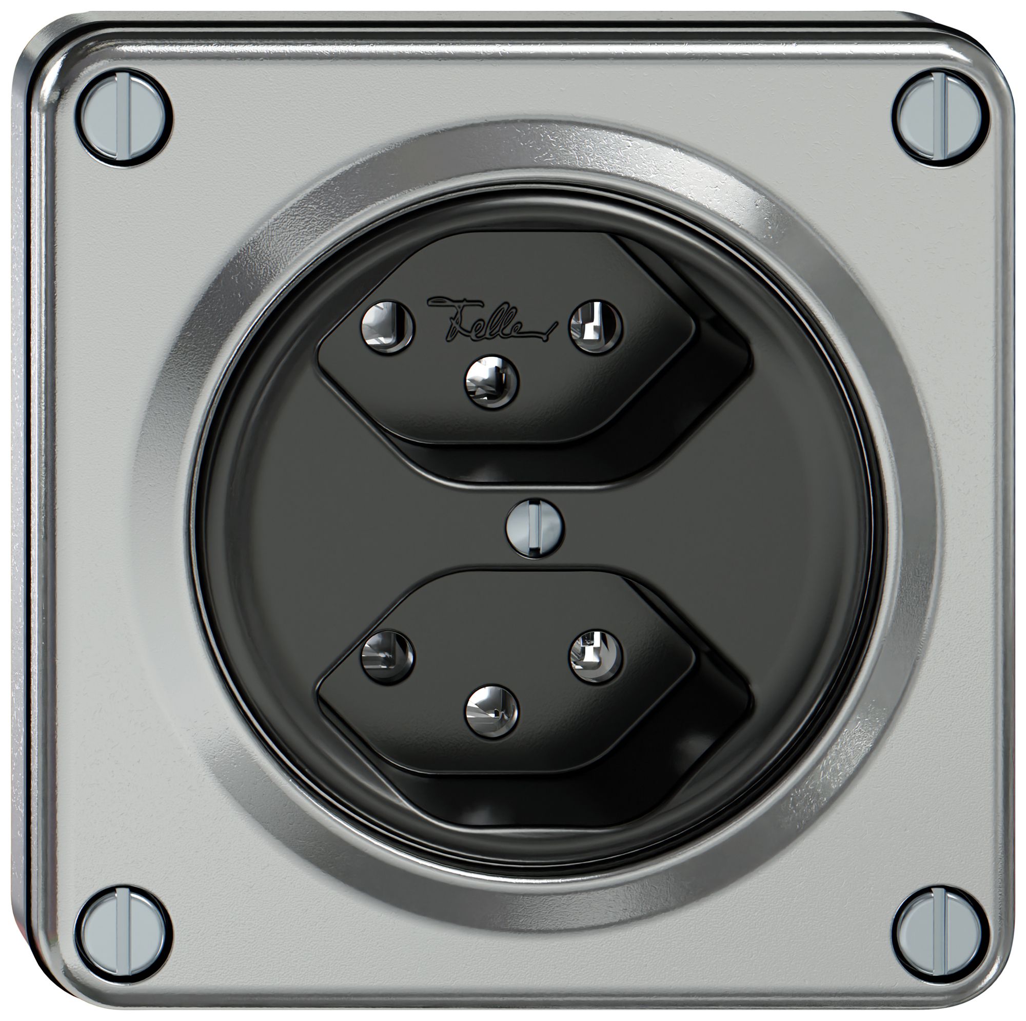 Prise ENC ELEMENT 2×type 13 10A 250V IP20 aluminium