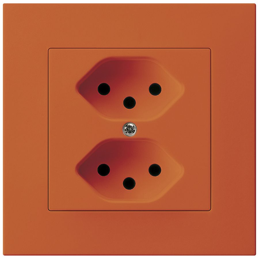 UP-Steckdose Hager KPR, 2×T13, 10A 250V, orange