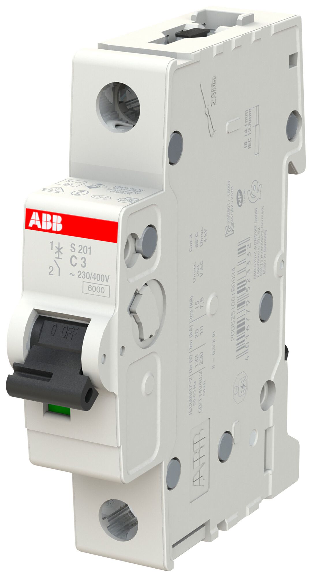 Leitungsschutzschalter ABB S201-C3 3A C 6kA