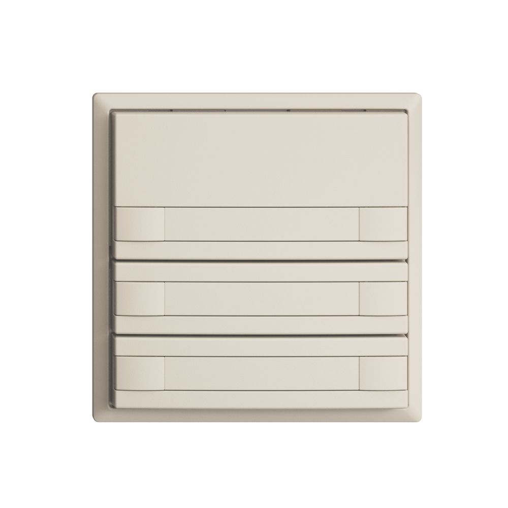 Poussoir KNX RGB EDUE, 250mW, s.LED, a.papier, 3×poussoir, comm.2×touches, crema