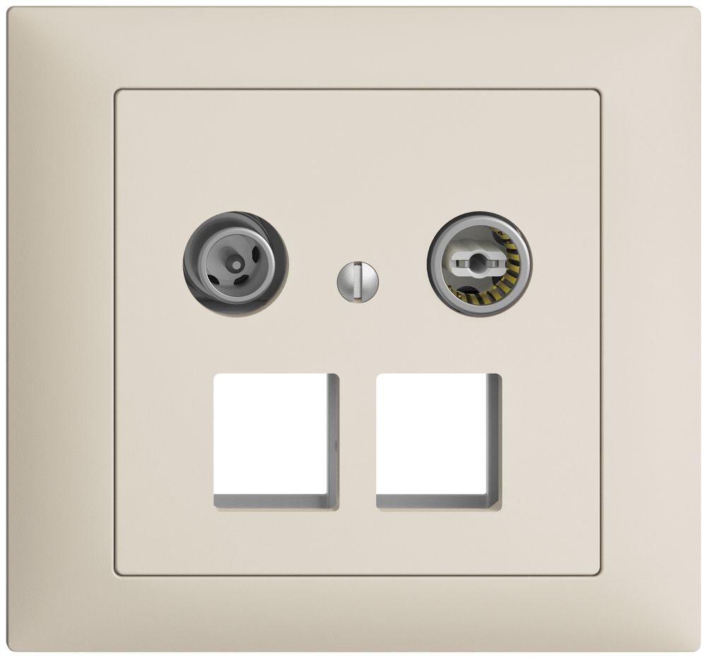 Prise multimédia 4dB INC Edue FKE, prise de dérivation, pour 2×RJ45 Keystone, cr