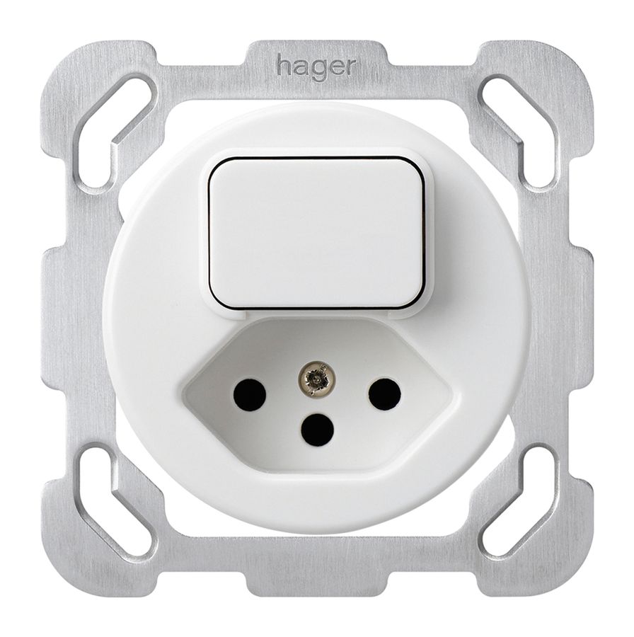 Einsatz zu UP-Kombination I basico 6+Typ 13 weiss mit Befestigungsplatte