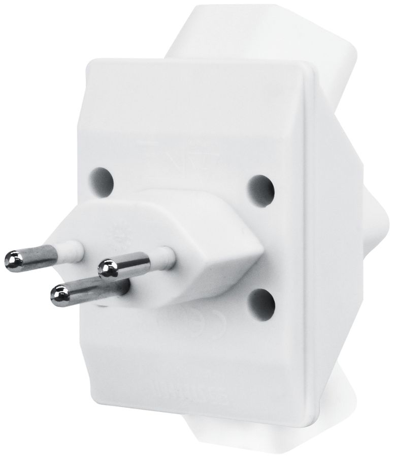 Fiche multiple Steffen 3×T13 en étoile 10A 230V IP20 blanc