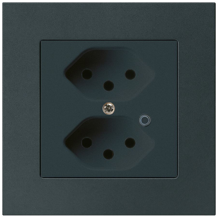 UP-Steckdose Hager kallysto.pro 2×T13 beleuchtet C schwarz