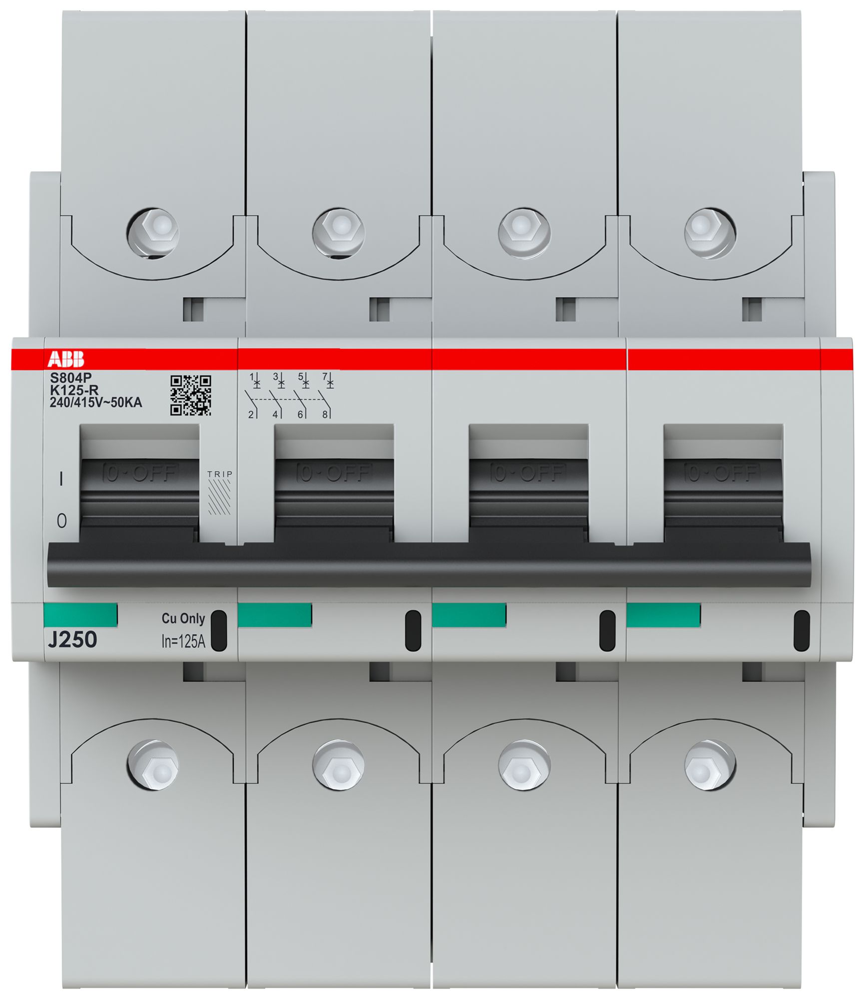 Leitungsschutzschalter ABB S804P-K125-R 4P 400V K-125A 50kA 6.5TE