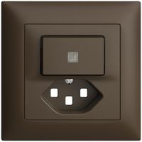 UP-Frontset EDIZIOdue T23 coffee 88×88mm mit Linse für Kleinkombi